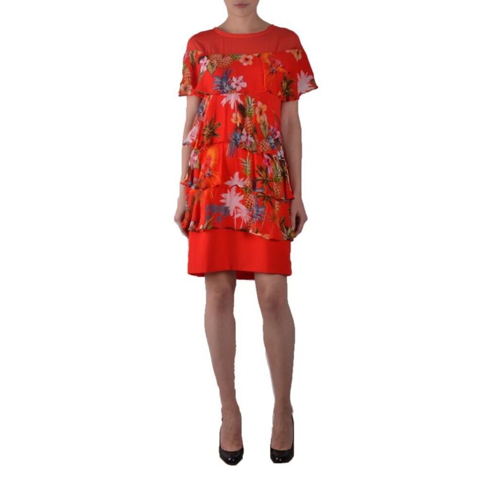 Pinko Tiered Floral Mini Dress with Ruffles Women Dresses
